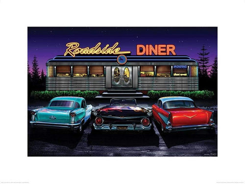 Pyramid Roadside Diner Helen Flint Kunstdruk 60x80cm | Yourdecoration.be