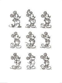 Pyramid Mickey Mouse Sketched Multi Kunstdruk 60x80cm | Yourdecoration.be