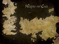 Pyramid Game of Thrones Westeros and Essos Antique Map Kunstdruk 60x80cm | Yourdecoration.be