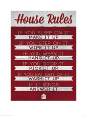 Pyramid House Rules Kunstdruk 60x80cm | Yourdecoration.be