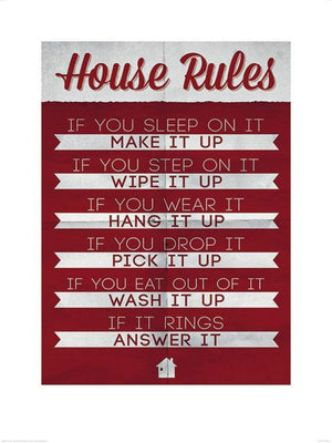 Pyramid House Rules Kunstdruk 60x80cm | Yourdecoration.be