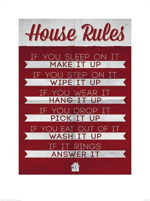 Pyramid House Rules Kunstdruk 60x80cm | Yourdecoration.be