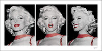 Pyramid Marilyn Monroe Red Dress Triptych Kunstdruk 50x100cm | Yourdecoration.be