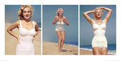 Pyramid Marilyn Monroe Beach Triptych Kunstdruk 50x100cm | Yourdecoration.be