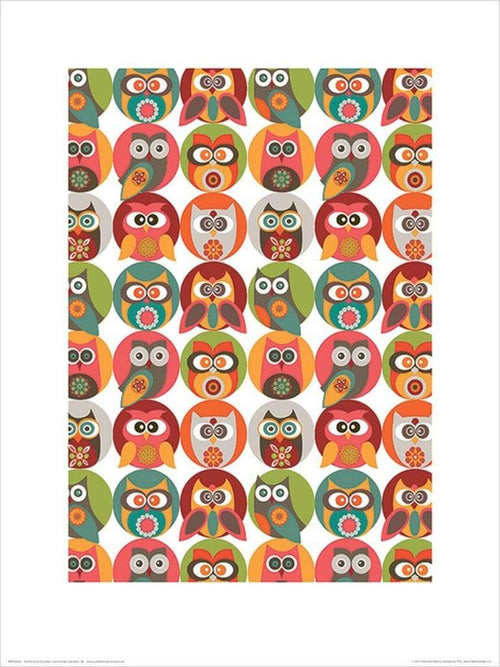 Pyramid Valentina Ramos Owls Family Kunstdruk 30x40cm | Yourdecoration.be