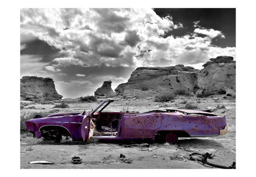 Artgeist Retro Auto op de Colorado Desert Vlies Fotobehang | Yourdecoration.be