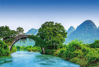 Wizard+Genius Bridge Crosses A River In China Vlies Fotobehang 384x260cm 8 banen | Yourdecoration.be