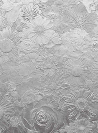 Wizard+Genius Silver Flowers Vlies Fotobehang 192x260cm 4 banen | Yourdecoration.be