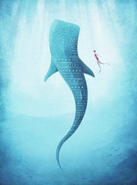 Wizard+Genius The Whale Shark Vlies Fotobehang 192x260cm 4 banen | Yourdecoration.be