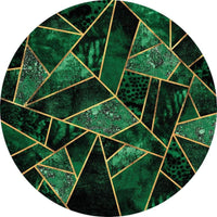 Wizard+Genius Dark Green Emeralds Vlies Fotobehang 140x140cm rond | Yourdecoration.be