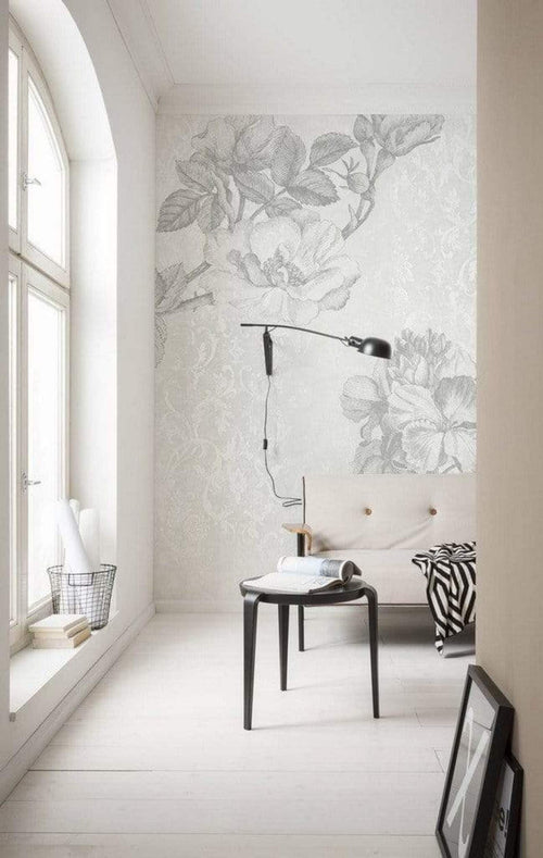 Komar Baroque Grey Vlies Fotobehang 200x250cm 2 banen Sfeer | Yourdecoration.be