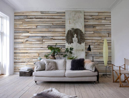 Komar Whitewashed Wood Fotobehang 368x254cm | Yourdecoration.be