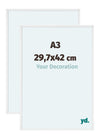 Aurora Aluminium Fotokader 29-7x42cm A3 Set Van 2 Wit Hoogglans Voorzijde Maat | Yourdecoration.be