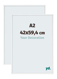 Aurora Aluminium Fotokader 42x59-4cm A2 Set Van 2 Wit Hoogglans Voorzijde Maat | Yourdecoration.be