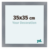 Como MDF Fotokader 35x35cm Aluminium Geborsteld Voorzijde Maat | Yourdecoration.be