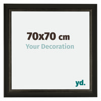 Sheffield Houten Fotokader 70x70cm Zwart Goud Geveegd Voorzijde Maat | Yourdecoration.be