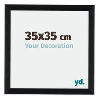 Tucson Aluminium Fotokader 35x35cm Zwart Geborsteld Voorzijde Maat | Yourdecoration.be