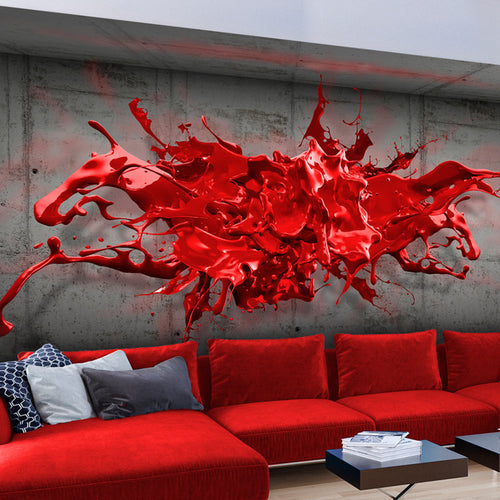 Fotobehang - Red Ink Blot - Vliesbehang