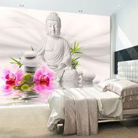 Fotobehang - Buddha and Orchids - Vliesbehang
