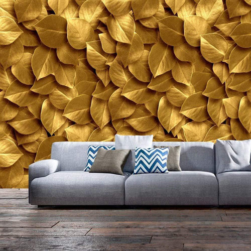 Artgeist Golden Leaves Vlies Fotobehang Sfeer | Yourdecoration.be