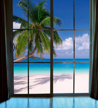 Dimex Beach Window View Fotobehang 225x250cm 3 banen | Yourdecoration.be