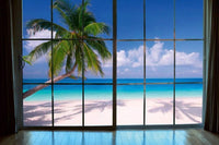 Dimex Beach Window View Fotobehang 375x250cm 5 banen | Yourdecoration.be