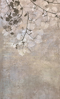 Dimex Beige Leaves Abstract Fotobehang 150x250cm 2 banen | Yourdecoration.be