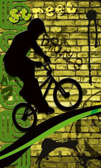 Dimex Bicycle Green Fotobehang 150x250cm 2 banen | Yourdecoration.be