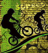 Dimex Bicycle Green Fotobehang 225x250cm 3 banen | Yourdecoration.be
