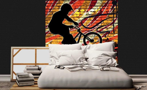 Dimex Bicycle Red Fotobehang 225x250cm 3 banen Sfeer | Yourdecoration.nl