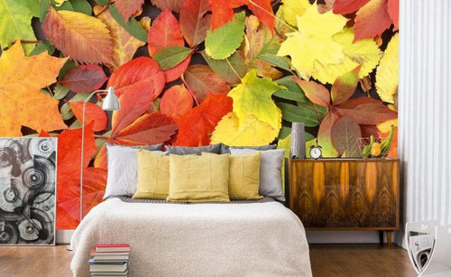 Dimex Colourful Leaves Fotobehang 375x250cm 5 banen Sfeer | Yourdecoration.nl