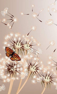 Dimex Dandelions and Butterfly Fotobehang 150x250cm 2 banen | Yourdecoration.be
