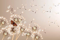 Dimex Dandelions and Butterfly Fotobehang 375x250cm 5 banen | Yourdecoration.be