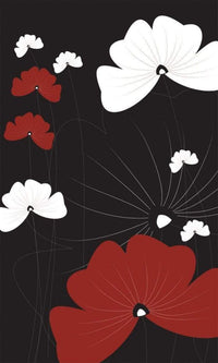 Dimex Flowers on Black Fotobehang 150x250cm 2 banen | Yourdecoration.be