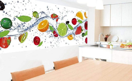 Dimex Fruits in Water Fotobehang 375x150cm 5 banen Sfeer | Yourdecoration.nl