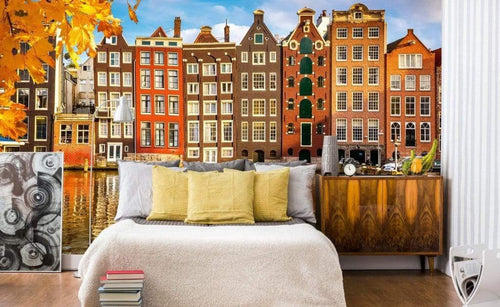 Dimex Houses in Amsterdam Fotobehang 375x250cm 5 banen Sfeer | Yourdecoration.nl