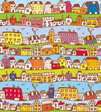 Dimex Houses in Town Fotobehang 225x250cm 3 banen | Yourdecoration.be