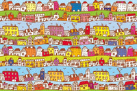 Dimex Houses in Town Fotobehang 375x250cm 5 banen | Yourdecoration.be