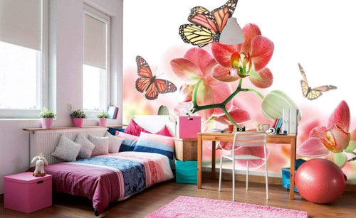 Dimex Orchids and Butterfly Fotobehang 375x250cm 5 banen Sfeer | Yourdecoration.be