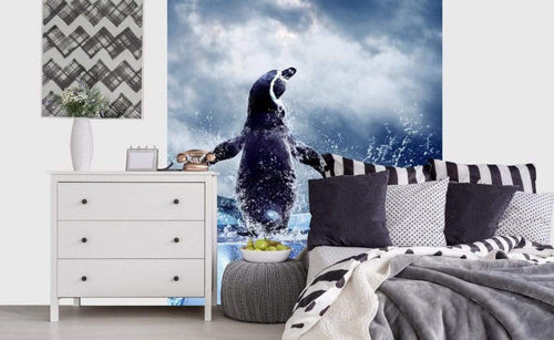 Dimex Penguin Fotobehang 225x250cm 3 banen Sfeer | Yourdecoration.be