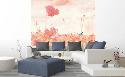 Dimex Poppies Abstract Fotobehang 225x250cm 3 banen sfeer | Yourdecoration.be