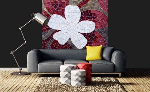 Dimex Red Mosaic Fotobehang 225x250cm 3 banen Sfeer | Yourdecoration.be