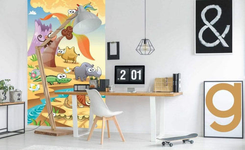 Dimex Savanna Animals Fotobehang 150x250cm 2 banen Sfeer | Yourdecoration.be