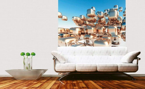Dimex Silver Cubes Fotobehang 225x250cm 3 banen Sfeer | Yourdecoration.be