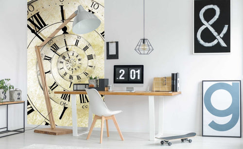 Dimex Spiral Clock Fotobehang 150x250cm 2 banen Sfeer | Yourdecoration.be