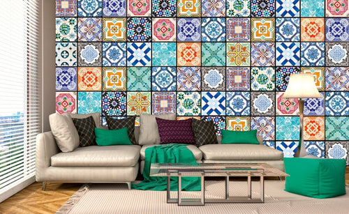 Dimex Vintage Tiles Fotobehang 375x250cm 5 banen Sfeer | Yourdecoration.be