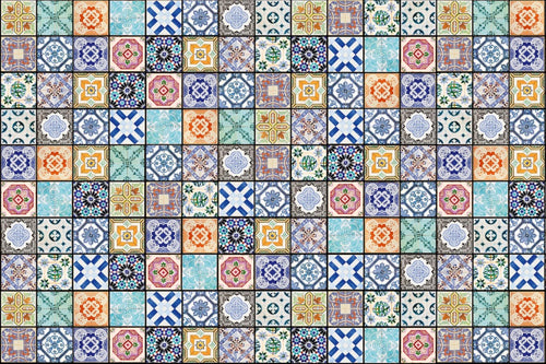Dimex Vintage Tiles Fotobehang 375x250cm 5 banen | Yourdecoration.be