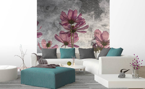 Dimex Violet Flower Abstract Fotobehang 225x250cm 3 banen sfeer | Yourdecoration.be