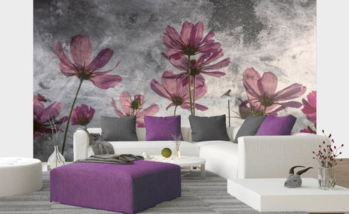 Dimex Violet Flower Abstract Fotobehang 375x250cm 5 banen sfeer | Yourdecoration.be