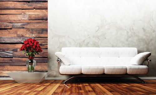 Dimex Wooden Wall Fotobehang 150x250cm 2 banen Sfeer | Yourdecoration.be
